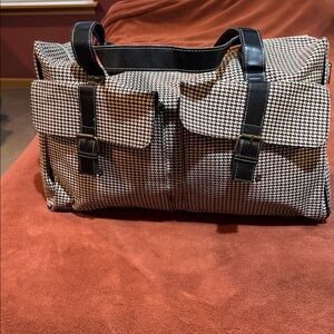 Stylish Houndstooth Men's Weekender Bag 20”Lx12”Hx6”D